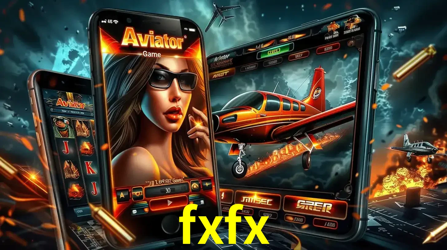 O popular jogo de apostas Aviator exibido em vários celulares e tablets, mostrando a interface emocionante e a ação de voo disponíveis para jogar agora no fxfx.